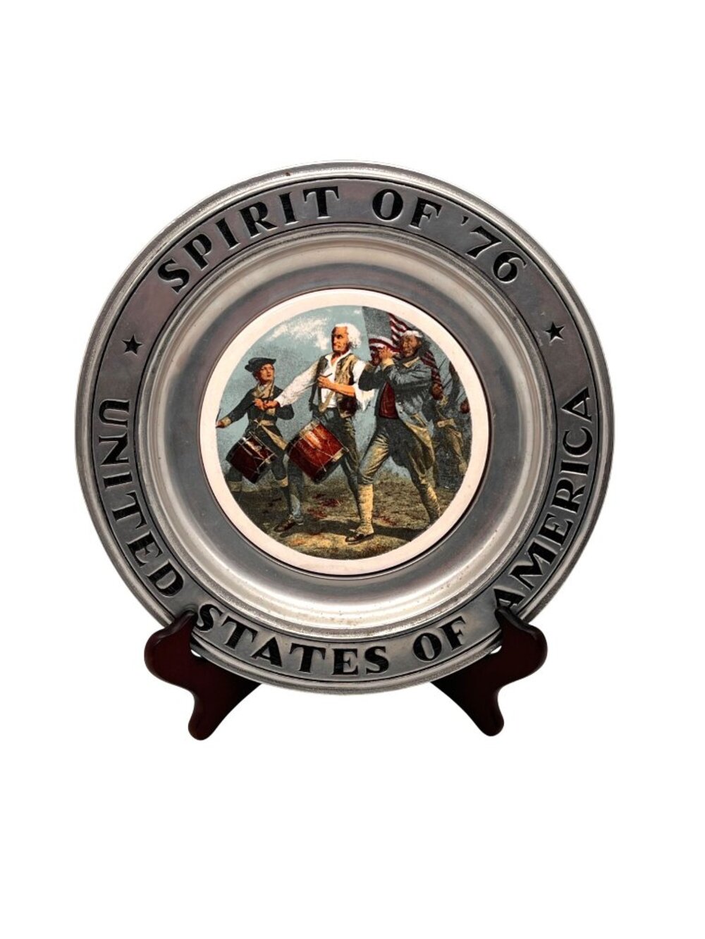 Spirit Of 76 United States Of America Pewter 11" Plate & Stand By RWP Wilton